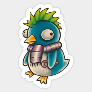 Holiday Christmas punk penguin Sticker